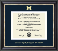 University of Michigan diploma frame - Gold Embossed Dearborn Diploma Frame in Noir