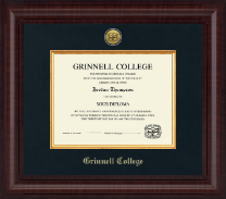 Grinnell College Presidential Gold Engraved Diploma Frame in Premier