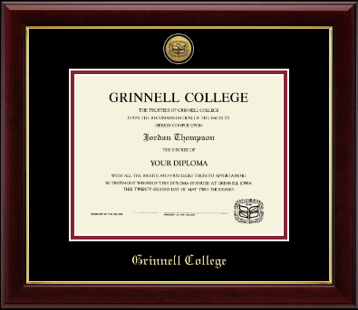 Grinnell College diploma frame - Gold Engraved Medallion Diploma Frame in Gallery
