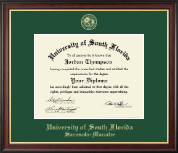 University of South Florida diploma frame - Gold Embossed Diploma Frame in Studio Gold