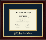 St. Joseph's College New York diploma frame - Gold Embossed Diploma Frame in Gallery