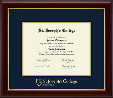 St. Joseph's College New York diploma frame - Gold Embossed Diploma Frame in Gallery