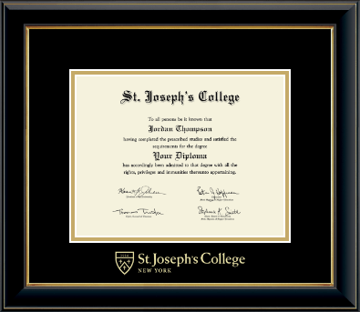 St. Joseph's College New York diploma frame - Gold Embossed Diploma Frame in Onyx Gold