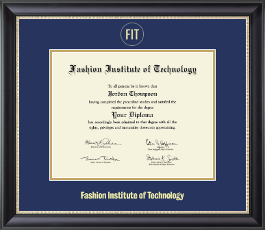 Fashion Institute of Technology diploma frame - Gold Embossed Diploma Frame in Noir