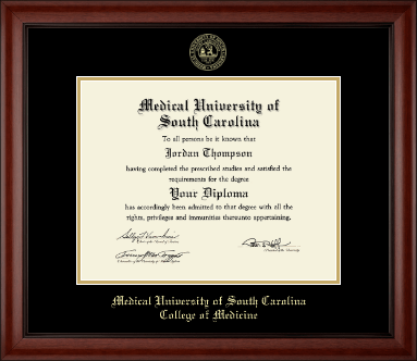 Medical University of South Carolina diploma frame - Gold Embossed Diploma Frame in Cambridge