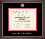 City College of San Francisco diploma frame - Silver Engraved Medallion Diploma Frame in Kensington Silver