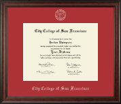 City College of San Francisco Silver Embossed Diploma Frame in Studio