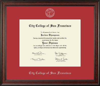 City College of San Francisco diploma frame - Silver Embossed Diploma Frame in Studio