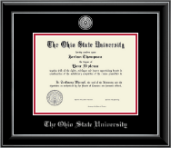 The Ohio State University diploma frame - Silver Engraved Medallion Diploma Frame in Onyx Silver