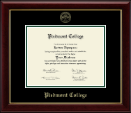 Piedmont College Gold Embossed Diploma Frame in Gallery