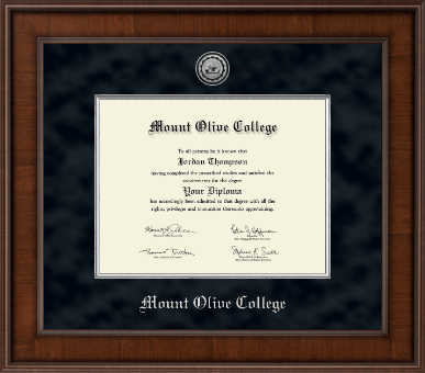 Mount Olive College diploma frame - Presidential Silver Engraved Diploma Frame in Madison