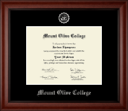 Mount Olive College diploma frame - Silver Embossed Diploma Frame in Cambridge