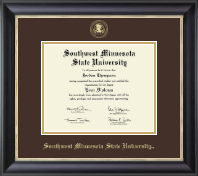 Southwest Minnesota State University Gold Embossed Diploma Frame in Noir