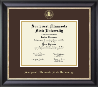 Southwest Minnesota State University diploma frame - Gold Embossed Diploma Frame in Noir