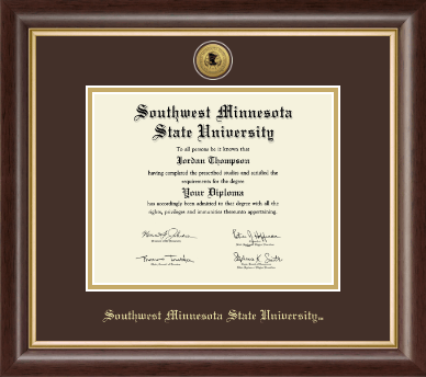 Southwest Minnesota State University diploma frame - Gold Engraved Medallion Diploma Frame in Hampshire