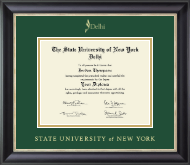 State University of New York Delhi diploma frame - Gold Embossed Diploma Frame in Noir