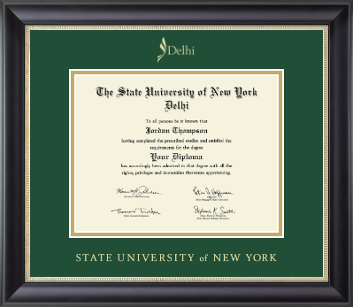 State University of New York Delhi diploma frame - Gold Embossed Diploma Frame in Noir
