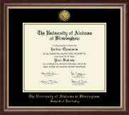 The University of Alabama at Birmingham diploma frame - Gold Engraved Medallion Diploma Frame in Hampshire