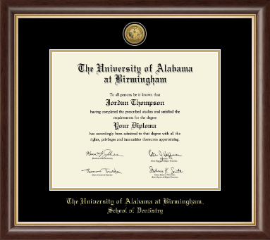 The University of Alabama at Birmingham diploma frame - Gold Engraved Medallion Diploma Frame in Hampshire