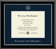 University of New Hampshire Silver Embossed Diploma Frame in Onyx Silver