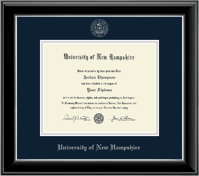 University of New Hampshire diploma frame - Silver Embossed Diploma Frame in Onyx Silver