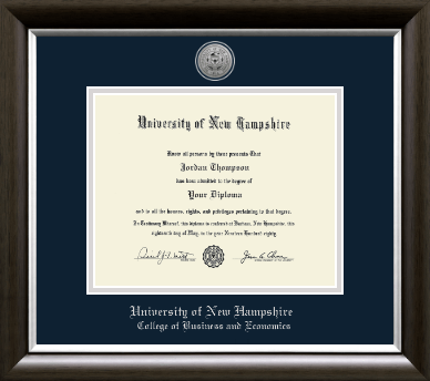 University of New Hampshire diploma frame - Silver Engraved Medallion Diploma Frame in Devonshire