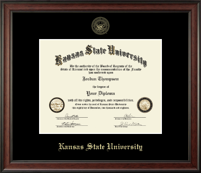 Kansas State University diploma frame - Gold Embossed Diploma Frame in Studio