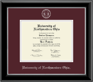 University of Northwestern Ohio Silver Embossed Diploma Frame in Onyx Silver