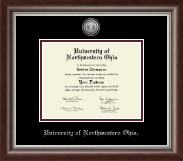 University of Northwestern Ohio Silver Engraved Medallion Diploma Frame in Devonshire
