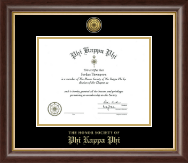 Phi Kappa Phi Honor Society Gold Engraved Medallion Certificate Frame in Hampshire