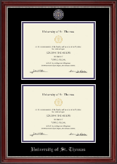 University of St. Thomas diploma frame - Masterpiece Medallion Double Diploma Frame in Kensington Silver