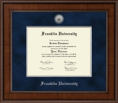 Franklin University diploma frame - Presidential Silver Engraved Diploma Frame in Madison