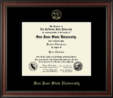 San Jose State University diploma frame - Gold Embossed Diploma Frame in Studio
