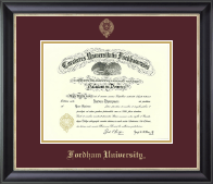 Fordham University Gold Embossed Diploma Frame in Noir