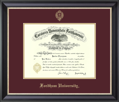 Fordham University diploma frame - Gold Embossed Diploma Frame  in Noir