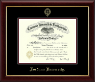 Fordham University Gold Embossed Diploma Frame in Gallery