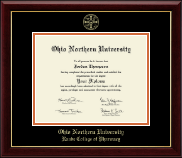 Ohio Northern University Gold Embossed Diploma Frame in Gallery
