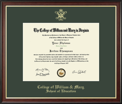 William & Mary diploma frame - Gold Embossed Diploma Frame in Studio Gold