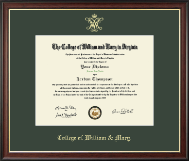 William & Mary diploma frame - Gold Embossed Diploma Frame in Studio Gold