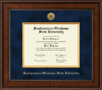Southeastern Oklahoma State University Presidential Gold Engraved Diploma Frame in Madison