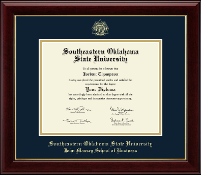 Southeastern Oklahoma State University diploma frame - Gold Embossed Diploma Frame in Gallery