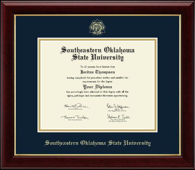 Southeastern Oklahoma State University diploma frame - Gold Embossed Diploma Frame in Gallery