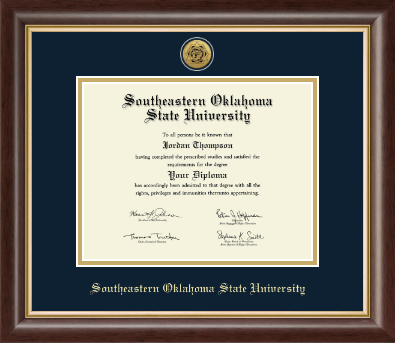 Southeastern Oklahoma State University diploma frame - Gold Engraved Medallion Diploma Frame in Hampshire