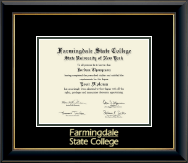 State University of New York - Farmingdale State College Gold Embossed Diploma Frame in Onyx Gold