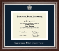 Tennessee State University diploma frame - Silver Engraved Medallion Diploma Frame in Devonshire