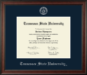 Tennessee State University Silver Embossed Diploma Frame in Studio