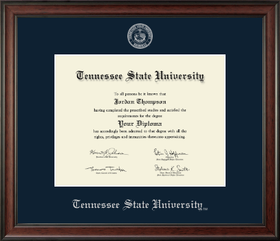 Tennessee State University diploma frame - Silver Embossed Diploma Frame in Studio