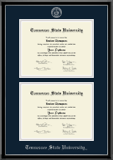 Tennessee State University diploma frame - Double Document Diploma Frame in Onexa Silver
