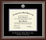 Northwestern State University diploma frame - Silver Engraved Medallion Diploma Frame in Devonshire
