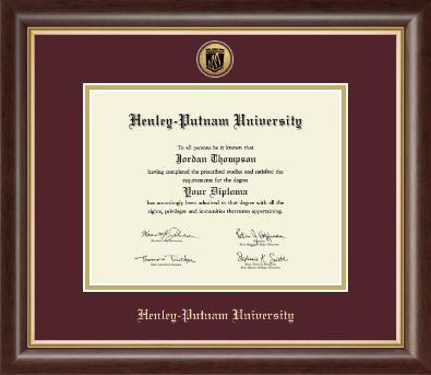 Henley-Putnam University diploma frame - Gold Engraved Medallion Diploma Frame in Hampshire